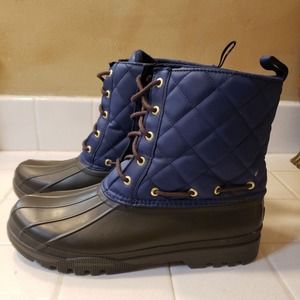 Sperry Top-Sider Gosling Quilted Duck Boots Women’s Size 10 US Navy Waterproof